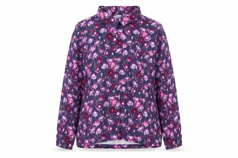 Womens UK Size L EWM Purple 100% Cotton Button-Up