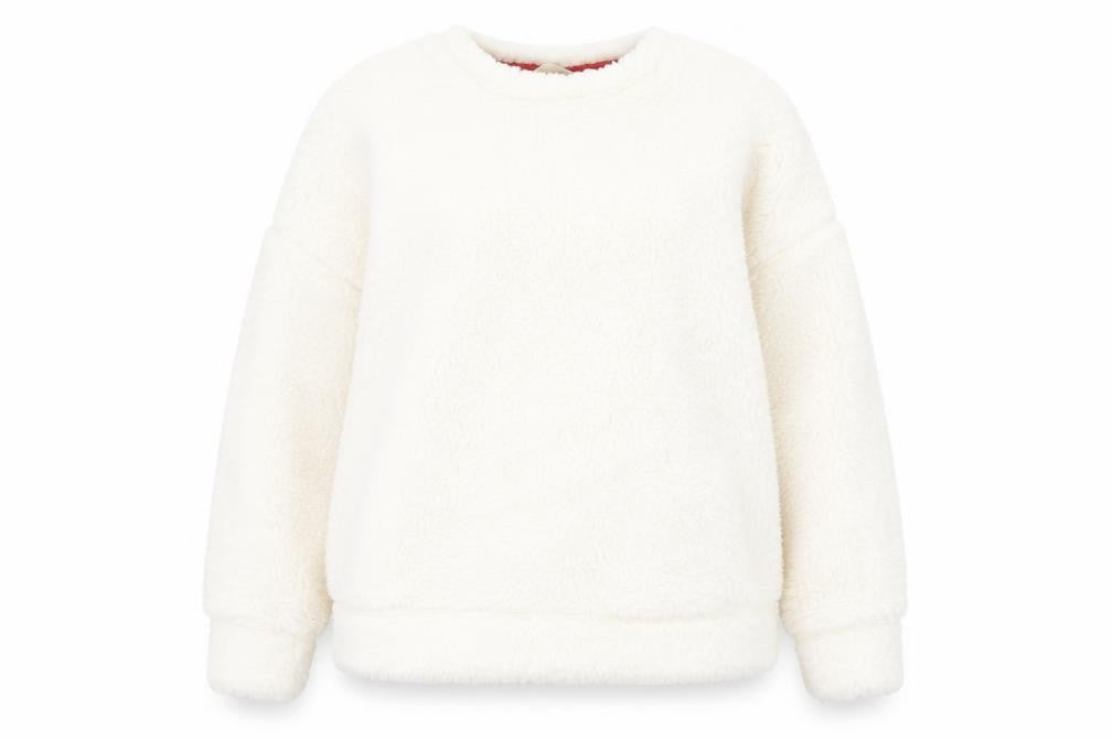 Marks and Spencer Womens White Round Neck Polyester Pullover Jumper Size 14 - Loungewear