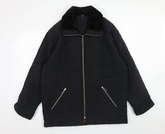JFW Womens Black Quilted Jacket Size 12 Zip