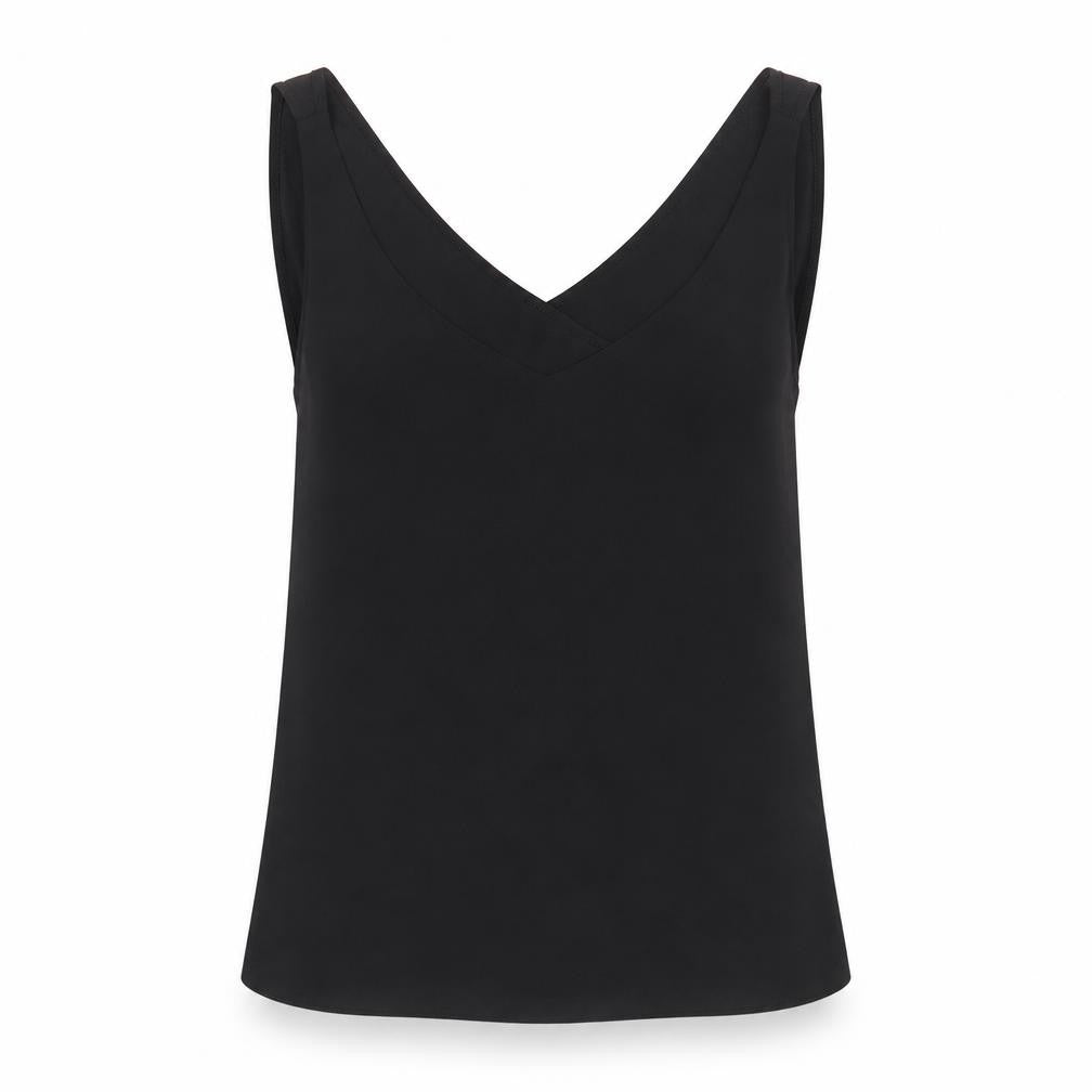 River Island Womens Black Polyester Basic Tank Size 8 V-Neck