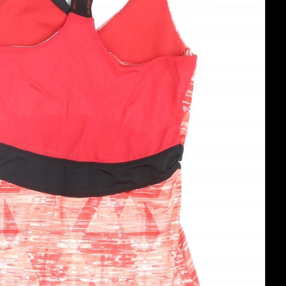 Slazenger Womens Pink Geometric Polyester Basic Tank Size 8 Halter Pullover