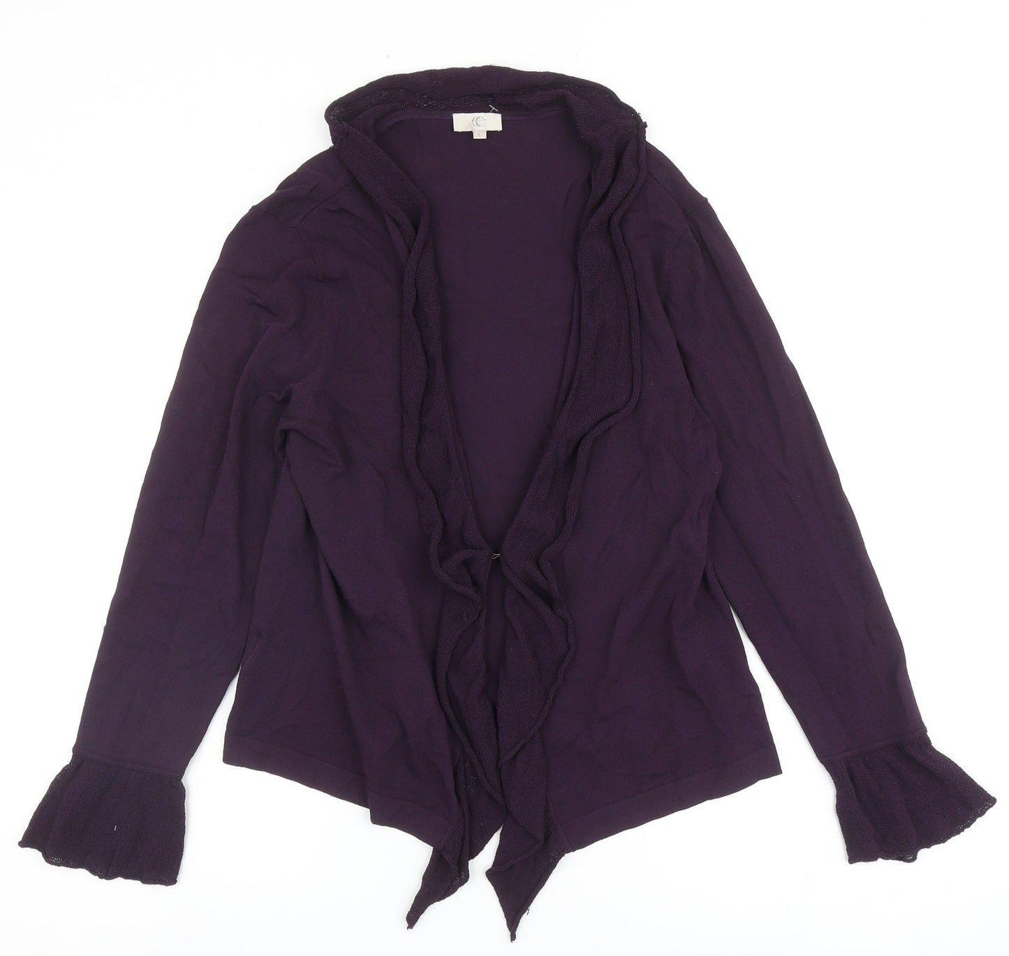 CC Womens Purple V-Neck Viscose Cardigan Jumper Size L