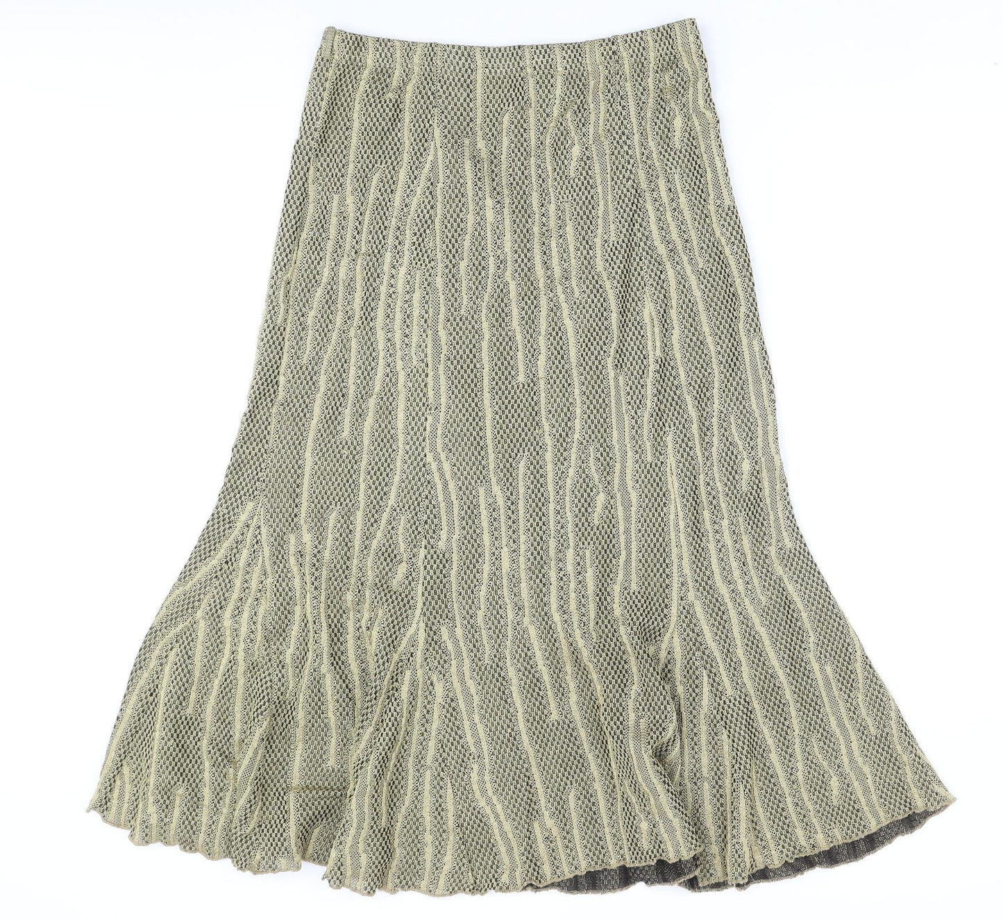 Stephen Womens Gold Geometric Polyester Swing Skirt Size 16