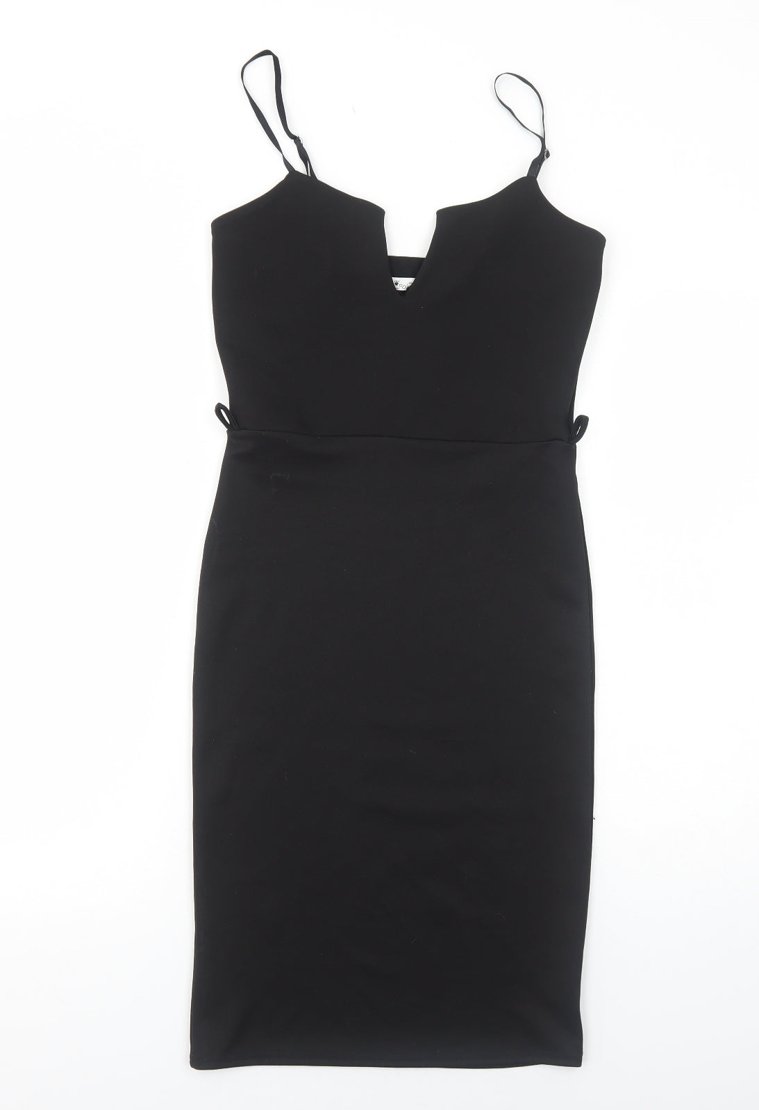 Poisson Womens Black Polyester Shift Size S V-Neck Pullover