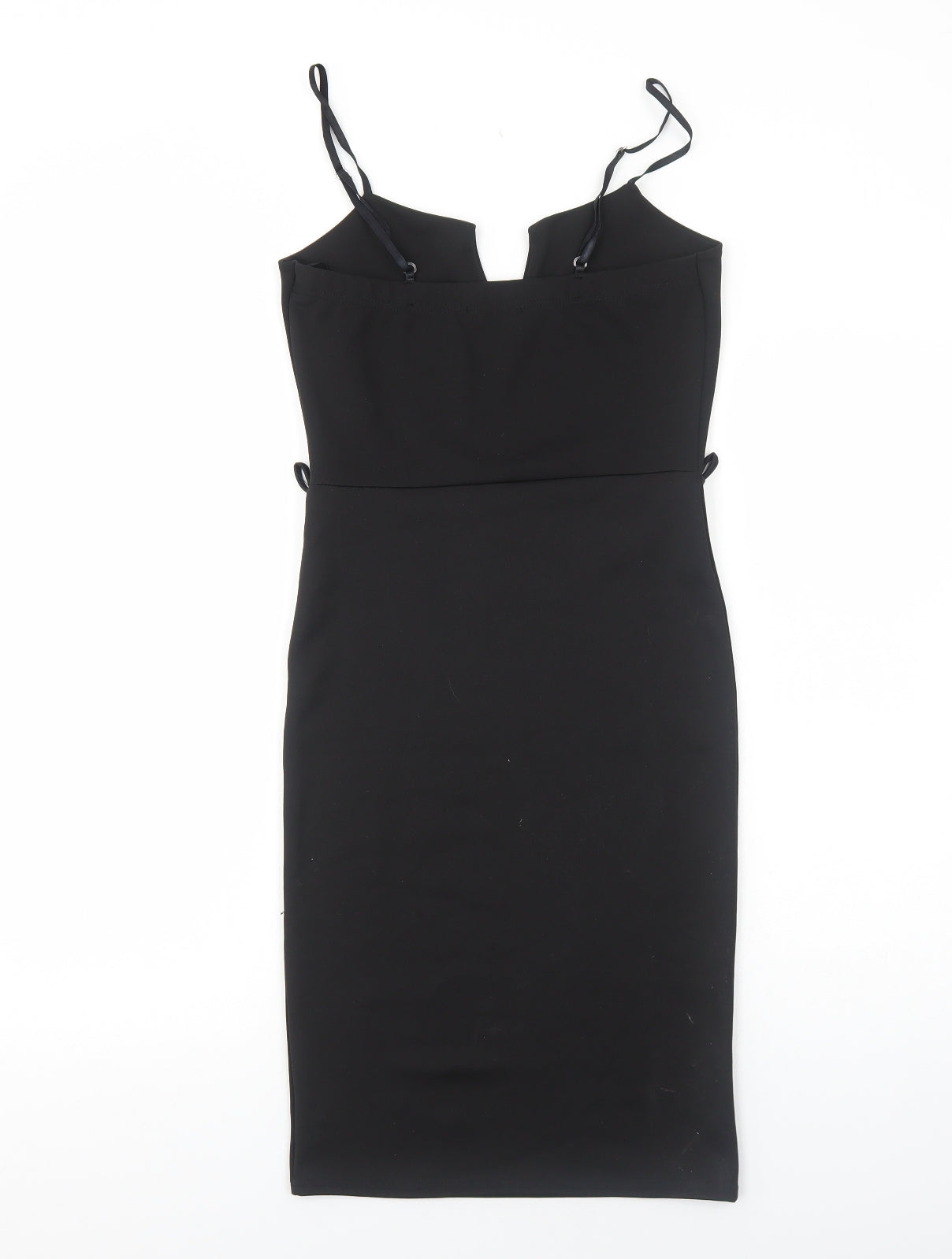 Poisson Womens Black Polyester Shift Size S V-Neck Pullover