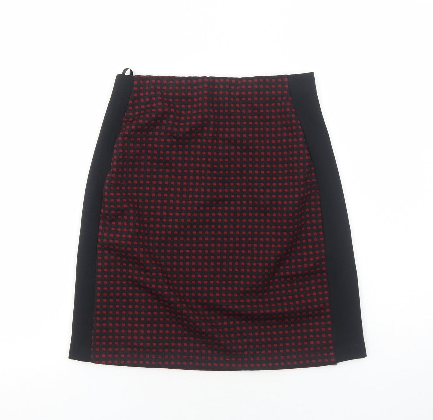 Roman Womens Black Geometric Polyester A-Line Skirt Size 10