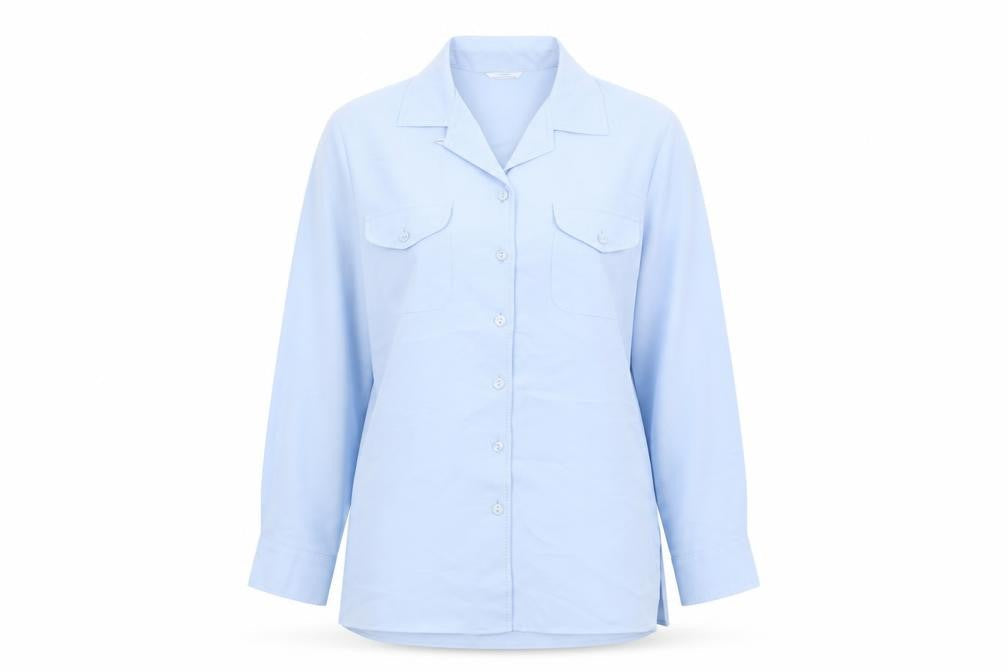 Marks and Spencer Womens Blue Polyester Basic Button-Up Size 12 Collared
