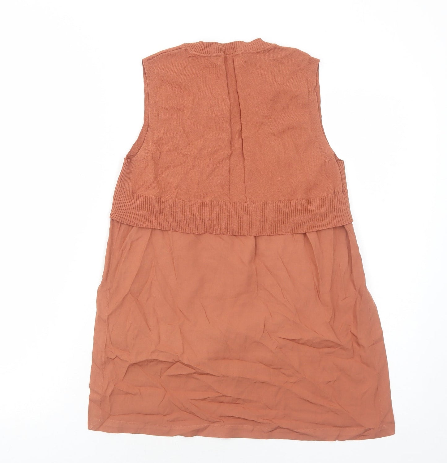 NEXT Womens Orange Viscose Basic Tank Size S Scoop Neck