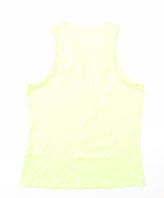 H&M Girls Yellow Cotton Basic Tank Size 14 Years Round Neck Pullover - NASA