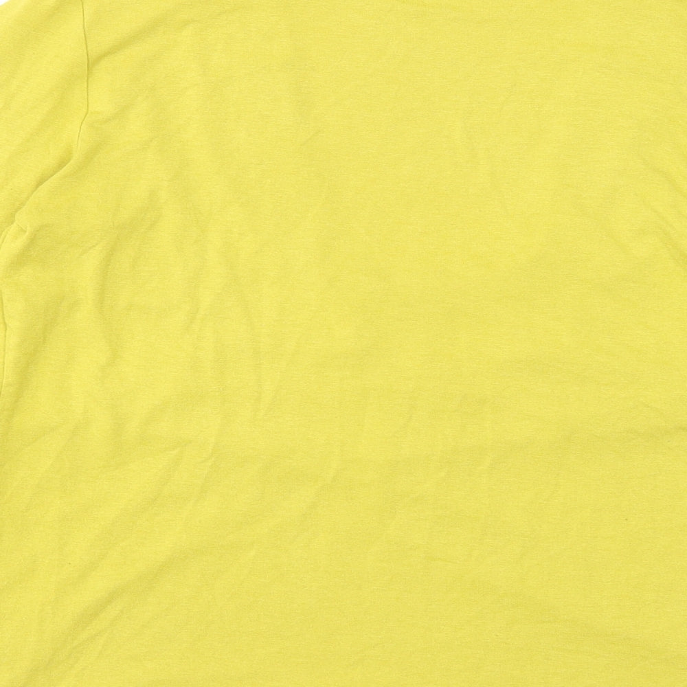 Marks and Spencer Womens Yellow Viscose Basic Blouse Size 10 Scoop Neck