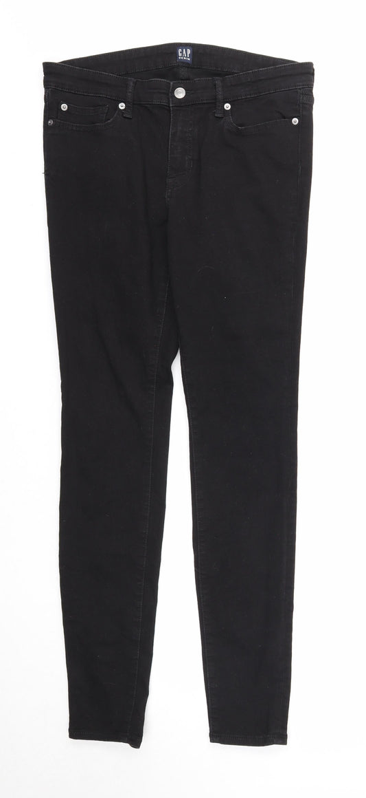 Gap Womens Black Cotton Skinny Jeans Size 30 in Regular Zip