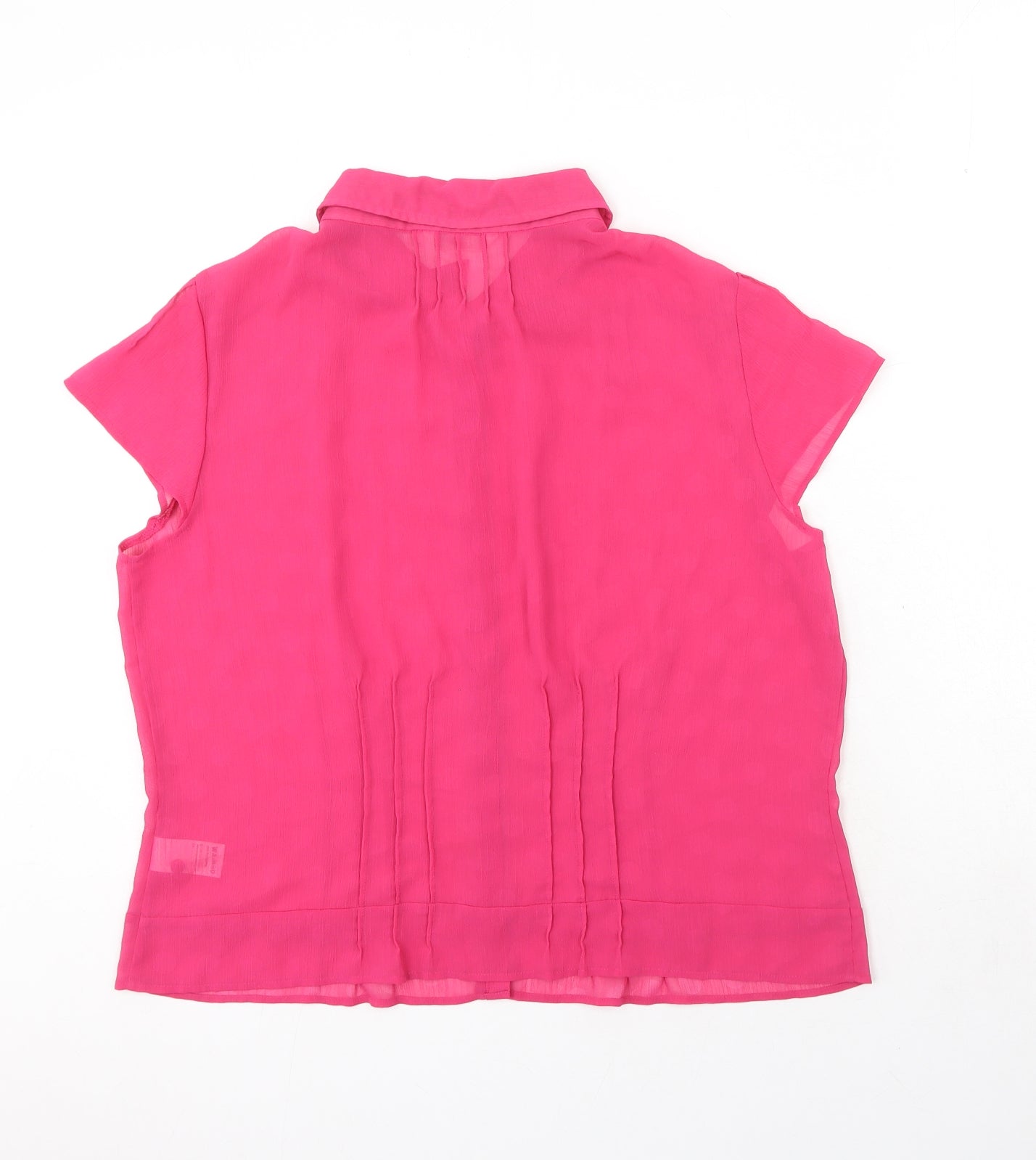 Marks and Spencer Womens Pink Polyester Basic Button-Up Size 20 Collared