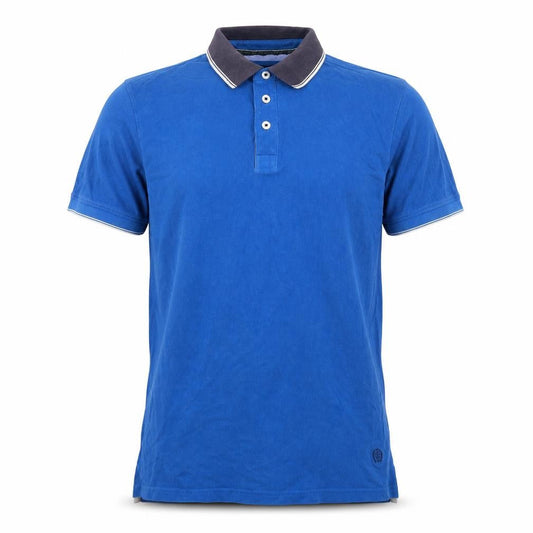 Marks and Spencer Mens Blue Cotton Polo Size M Collared Button