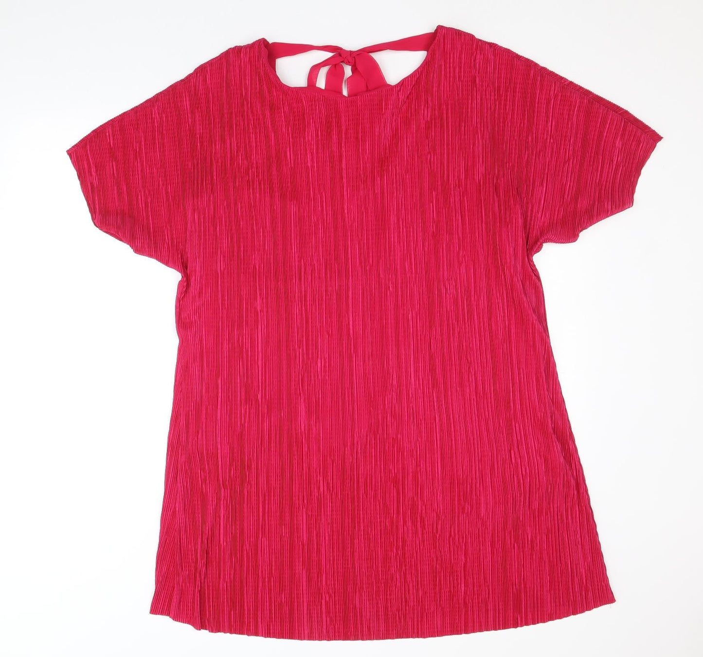 Phase Eight Womens Pink Polyacrylate Fibre A-Line Size 12 Round Neck Tie