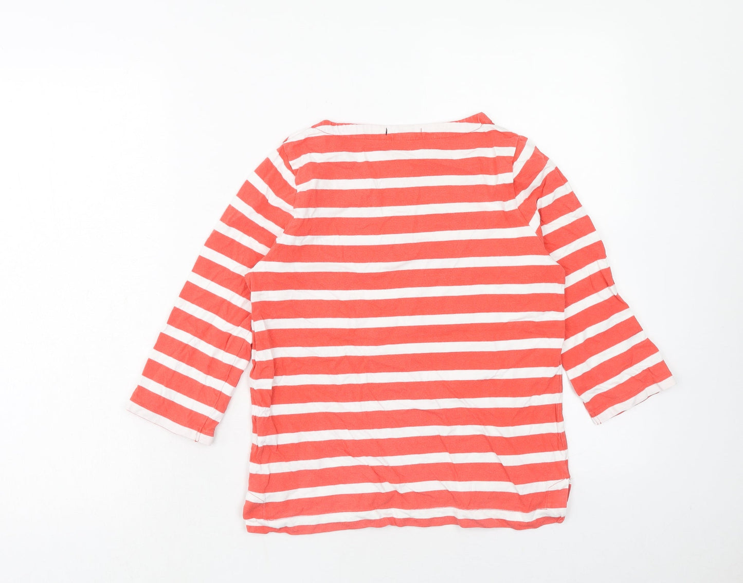 Gap Girls Pink Striped Cotton Basic Blouse Size 13 Years Boat Neck Pullover