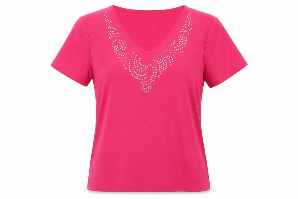 Womens UK Size L Anna Rose Pink Polyester T-Shirt