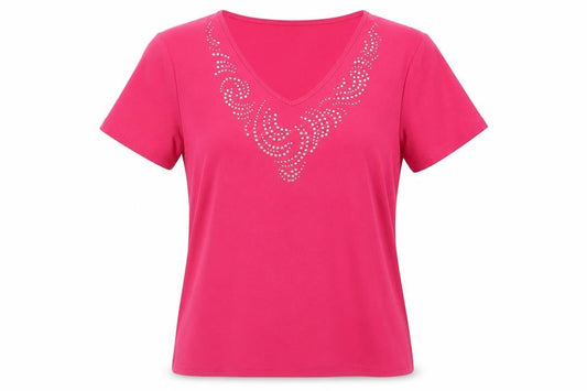 Womens UK Size L Anna Rose Pink Polyester T-Shirt