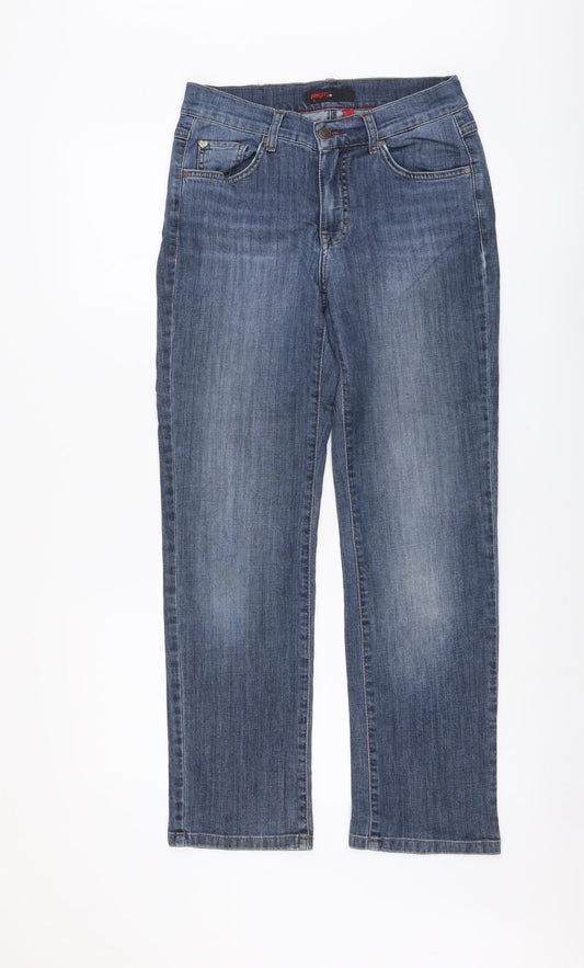 Angels Womens Blue Cotton Straight Jeans Size 28 in L28 in Regular Button