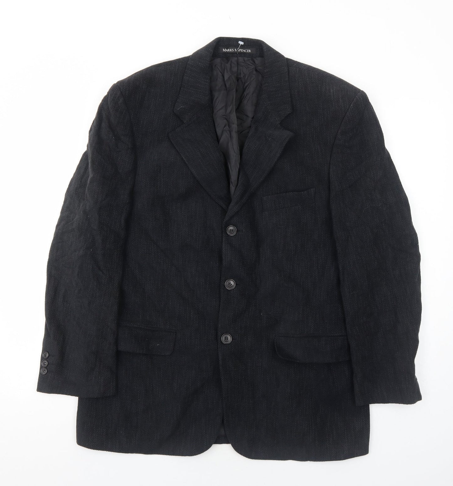 Marks and Spencer Mens Blue Cotton Jacket Blazer Size 40 Regular