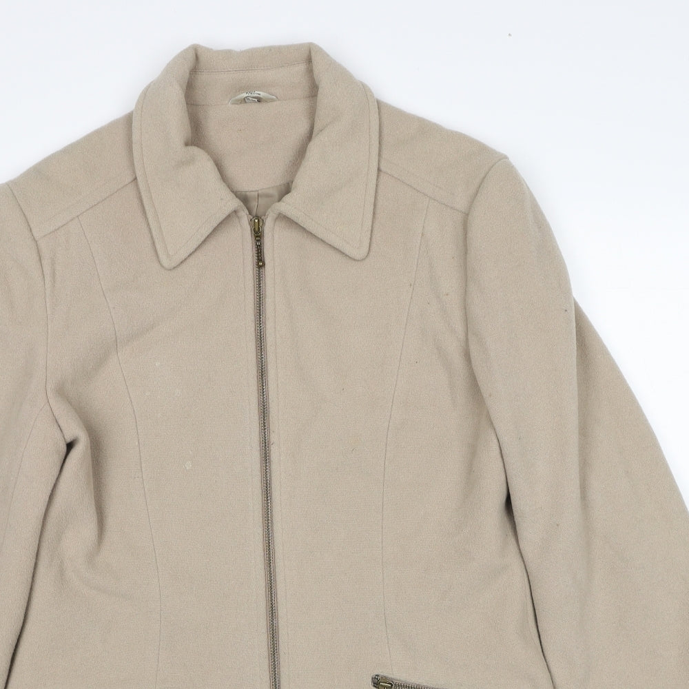 Klass Womens Beige Jacket Size 10 Zip