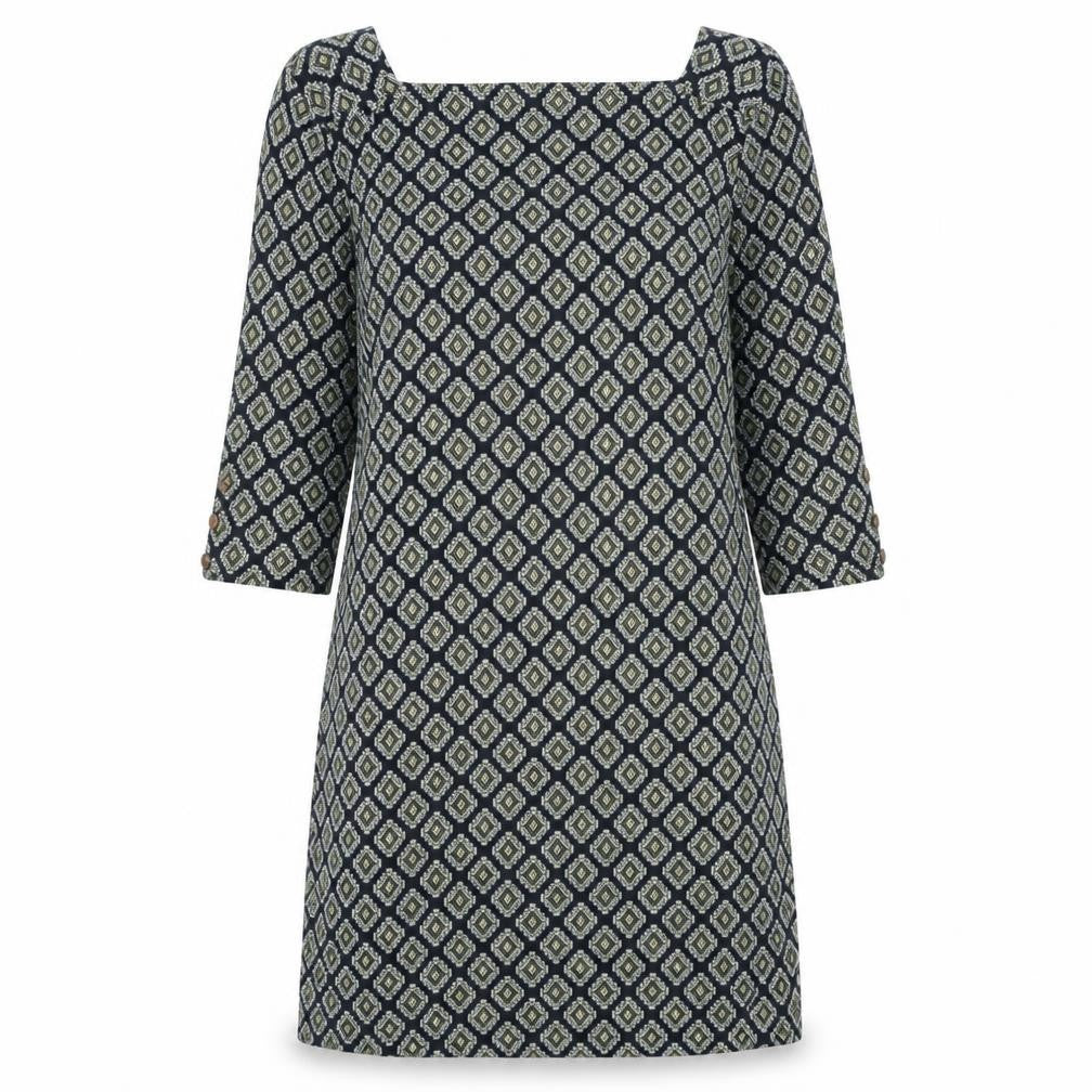 Marks and Spencer Womens Black Geometric Acrylic A-Line One Size Square Neck Pullover