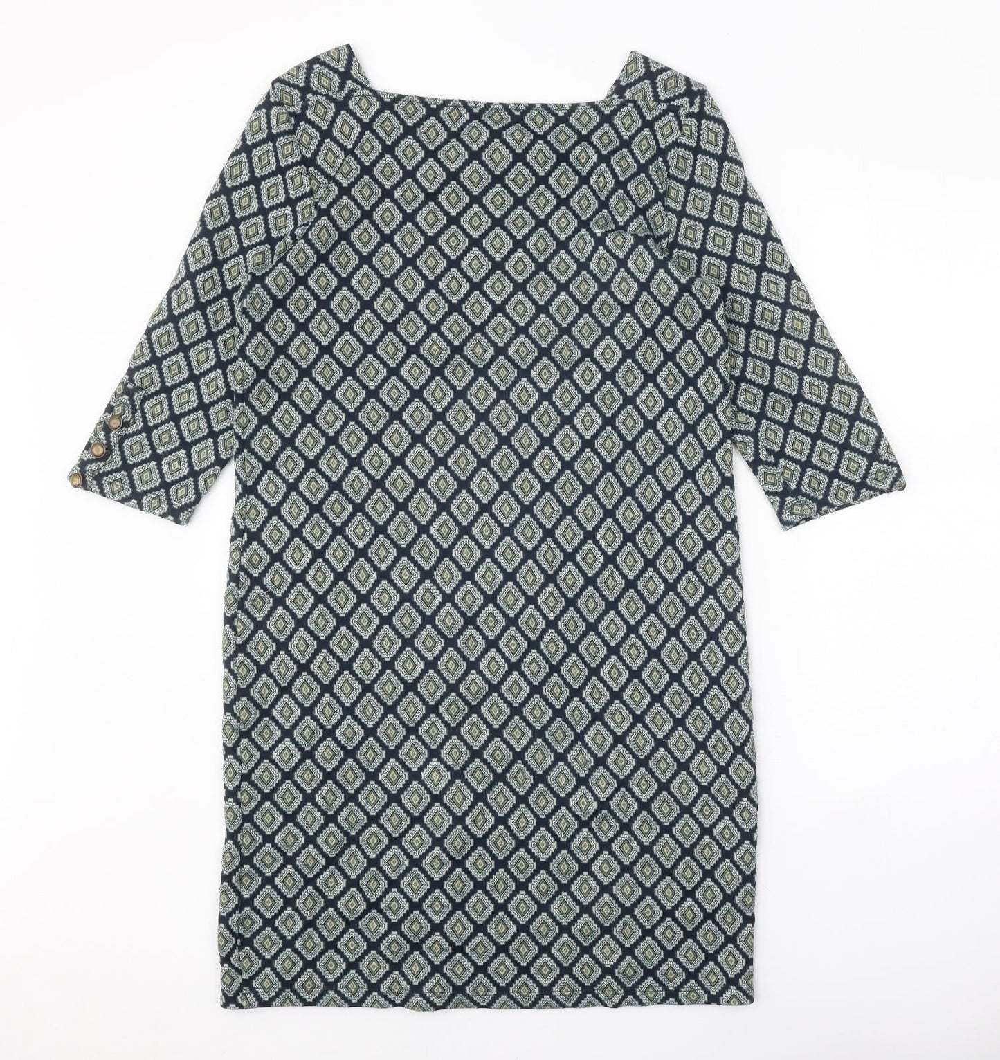 Marks and Spencer Womens Black Geometric Acrylic A-Line One Size Square Neck Pullover