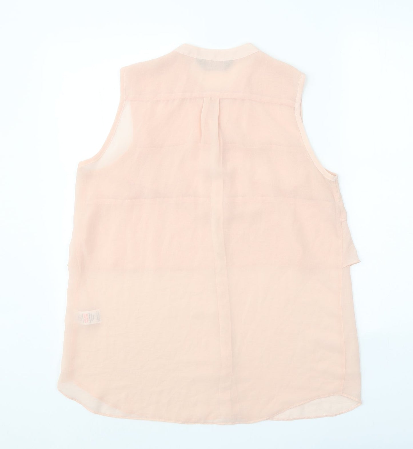 Dorothy Perkins Womens Pink Polyester Basic Button-Up Size 14 Round Neck