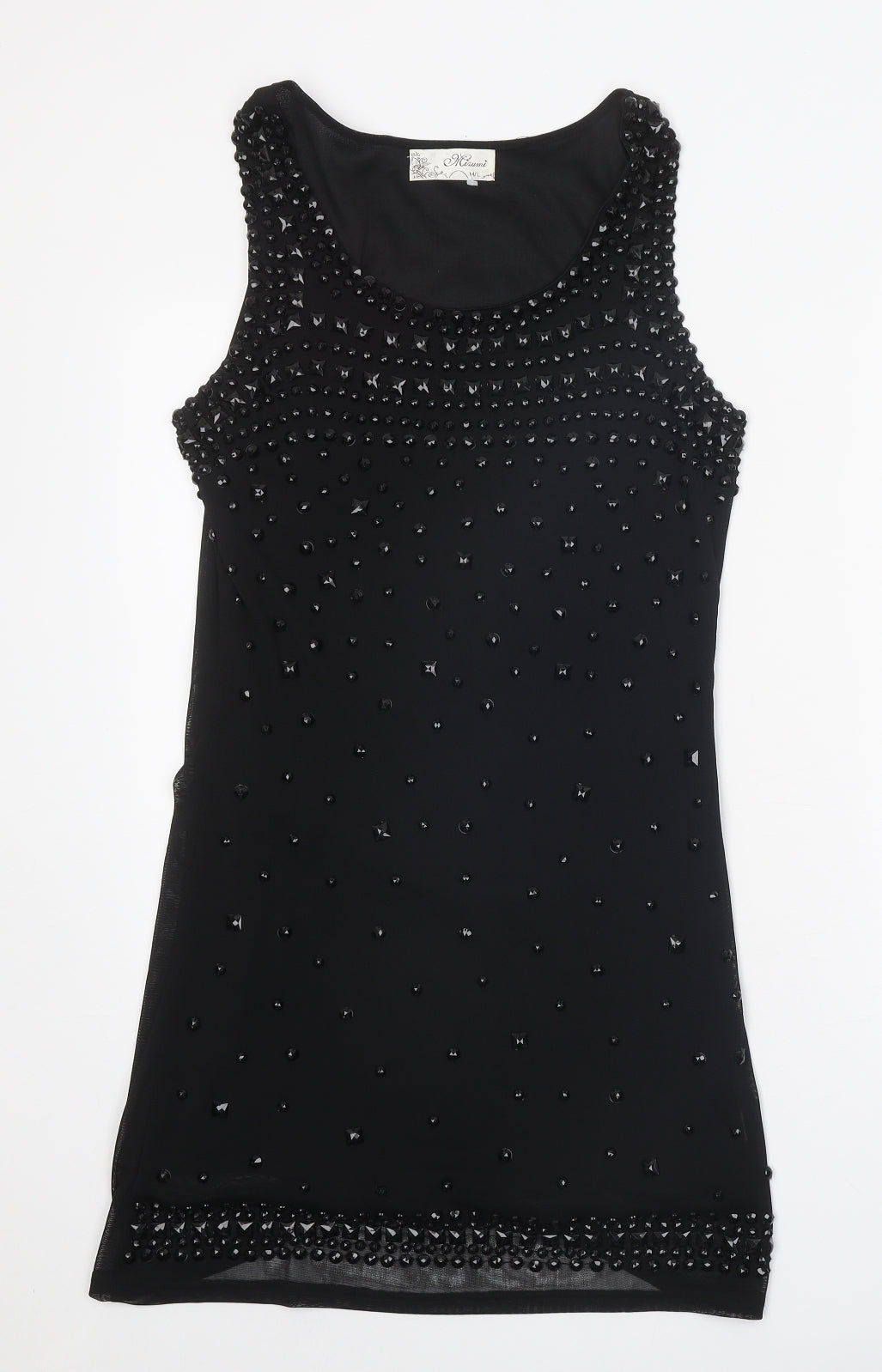 Mirumi Womens Black Polyester A-Line Size M Scoop Neck Pullover