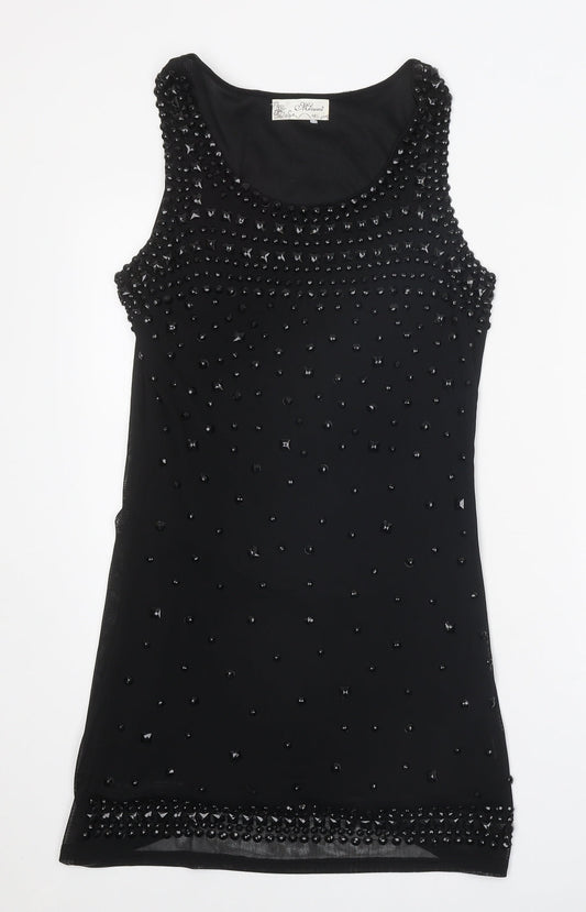 Mirumi Womens Black Polyester A-Line Size M Scoop Neck Pullover