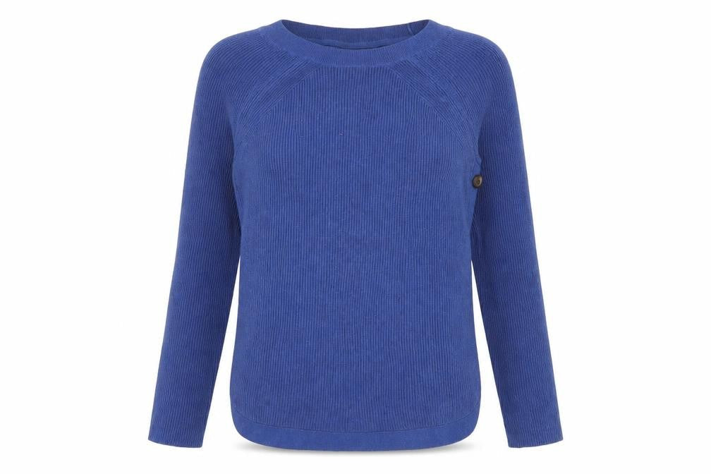 John Lewis Womens Blue Round Neck Nylon Pullover Jumper Size 8