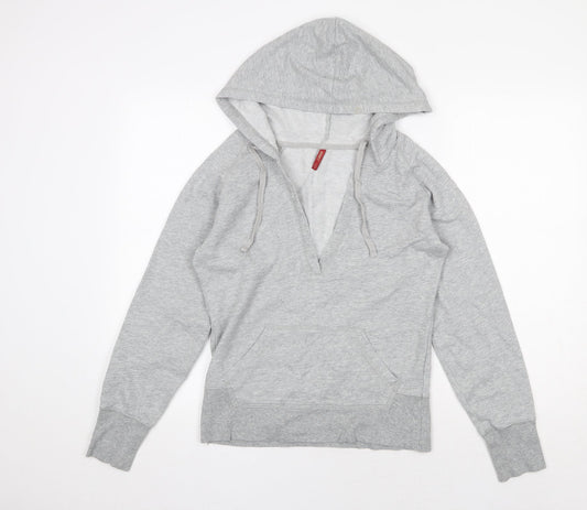 Denim & Co. Womens Grey Cotton Pullover Sweatshirt Size 10 Pullover