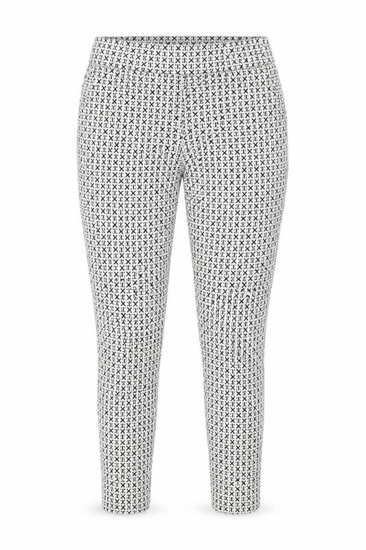 Preworn Womens White Geometric Polyester Capri Leggings Size 24 in