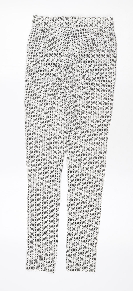 Preworn Womens White Geometric Polyester Capri Leggings Size 24 in