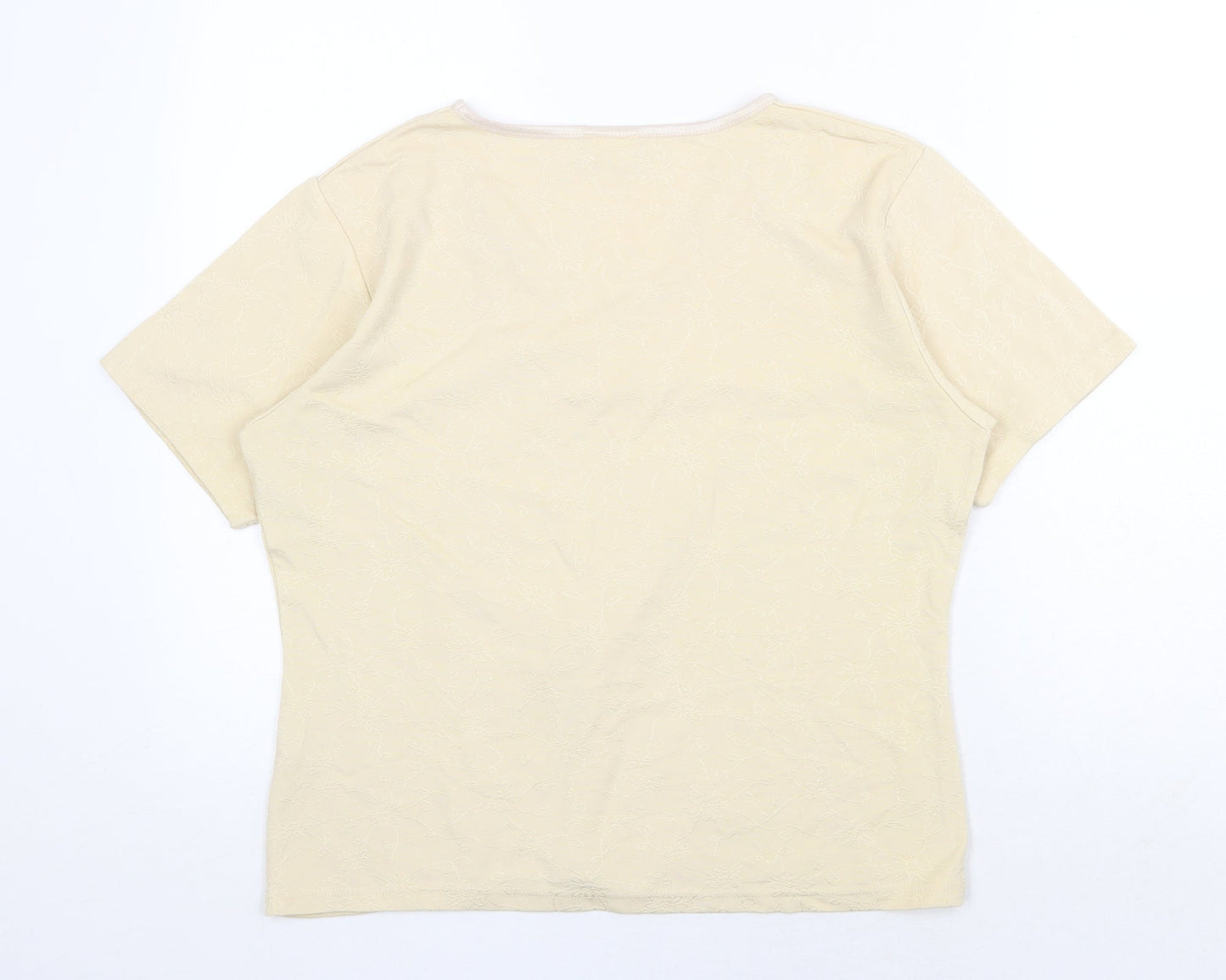 Mackays Womens Yellow V-Neck Polyester Pullover Jumper Size 14