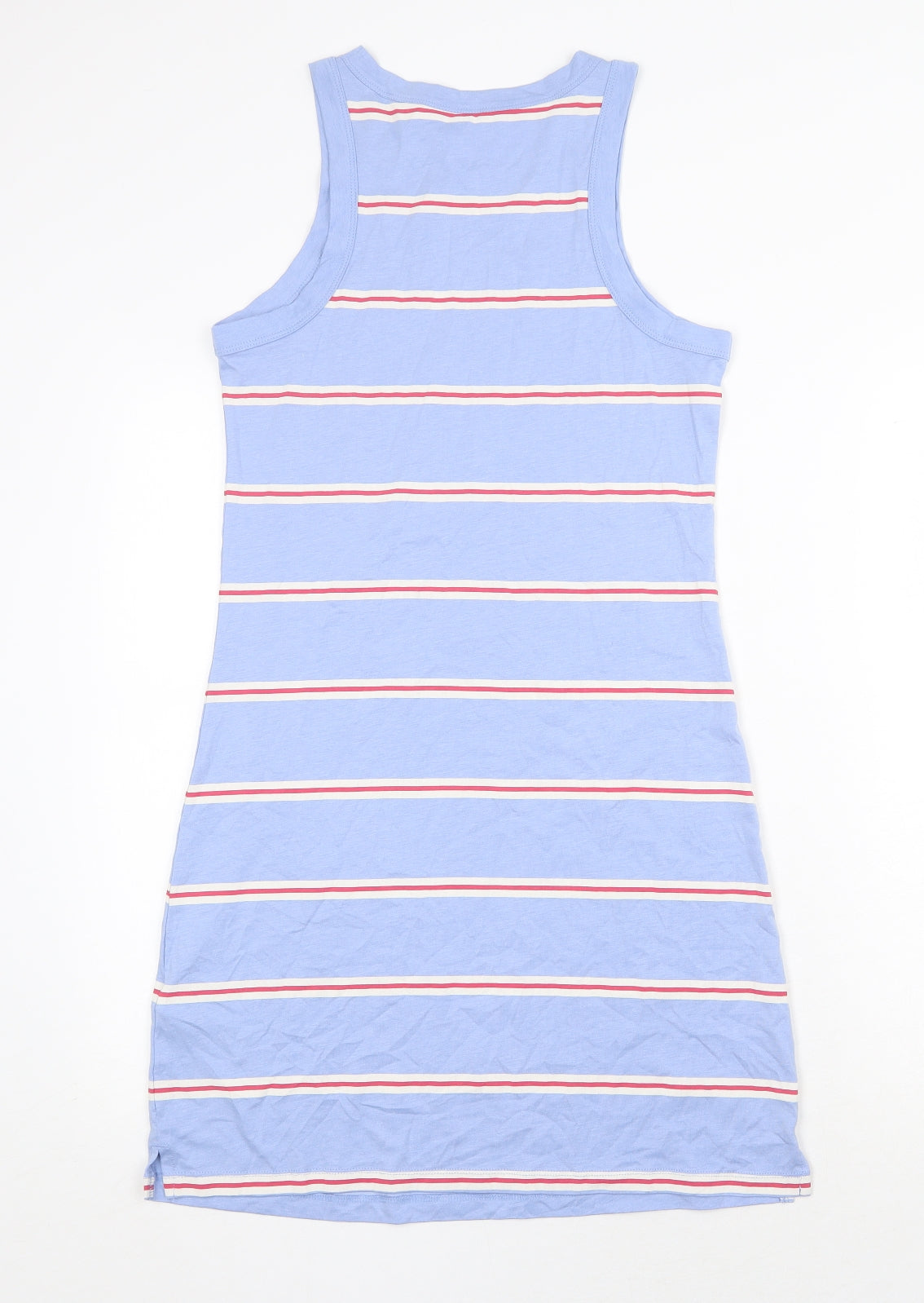 Marks and Spencer Womens Blue Striped Cotton Bodycon Size S Round Neck Pullover