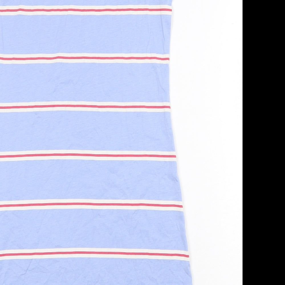 Marks and Spencer Womens Blue Striped Cotton Bodycon Size S Round Neck Pullover