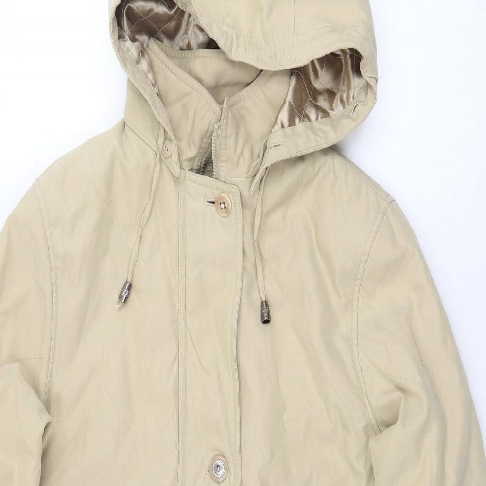 BHS Womens Beige Overcoat Coat Size 10 Zip