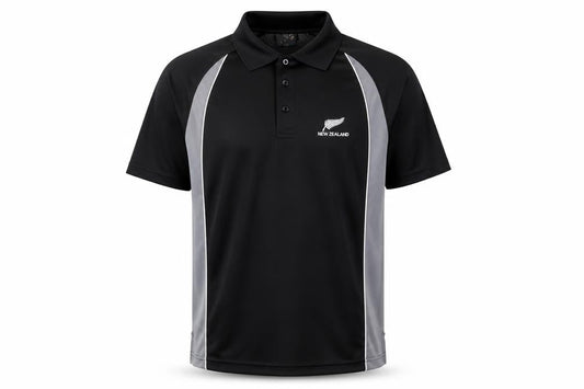 Super Shirts Mens Black Polyester Polo Size S Collared Button - New Zealand