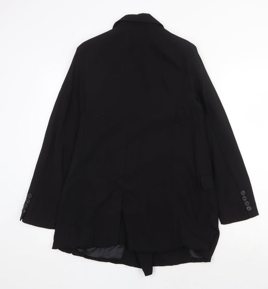 Elenza Womens Black Polyester Jacket Suit Jacket Size M Button