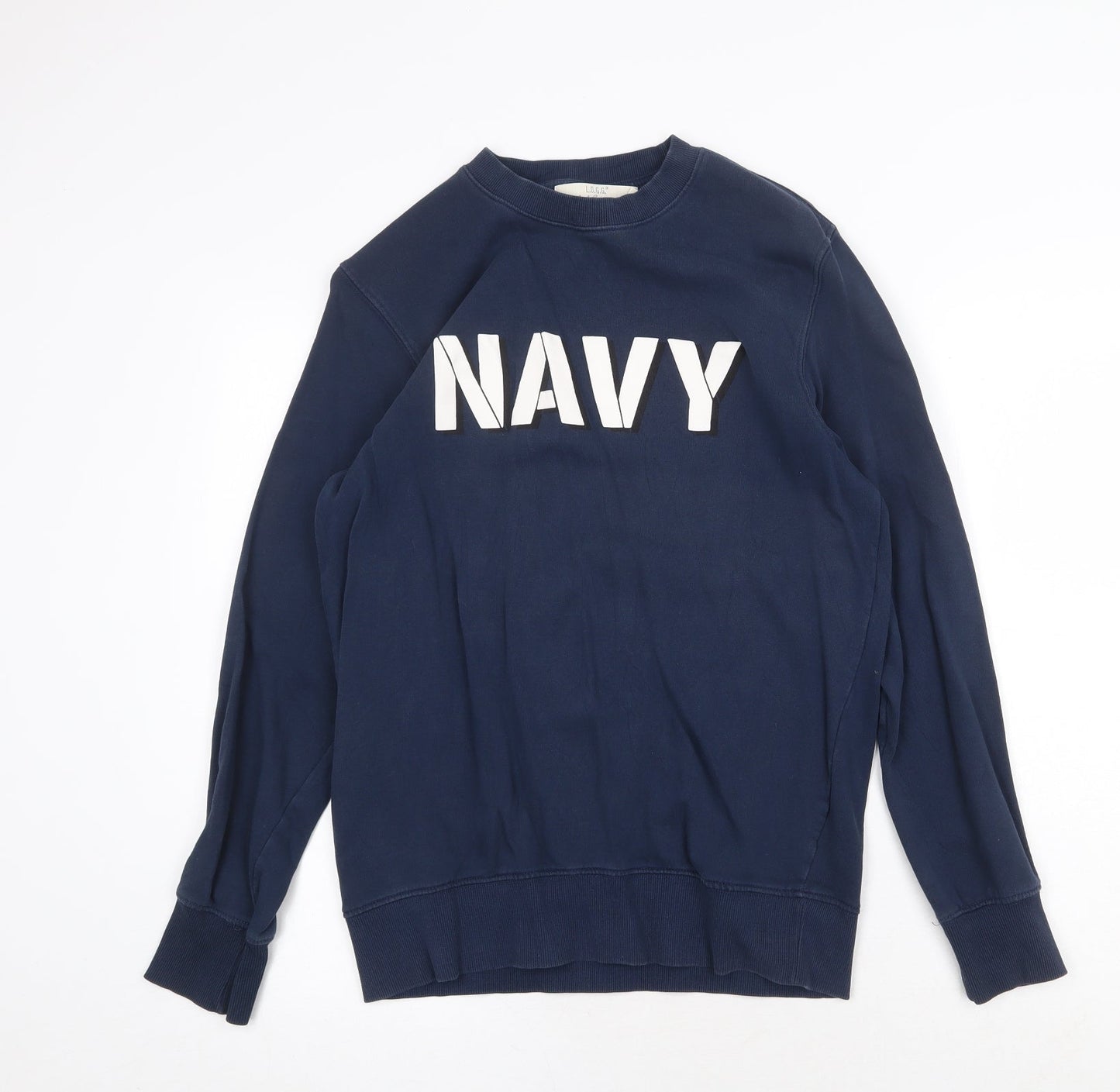 H&M Womens Blue Cotton Pullover Sweatshirt Size XS Pullover - Navy