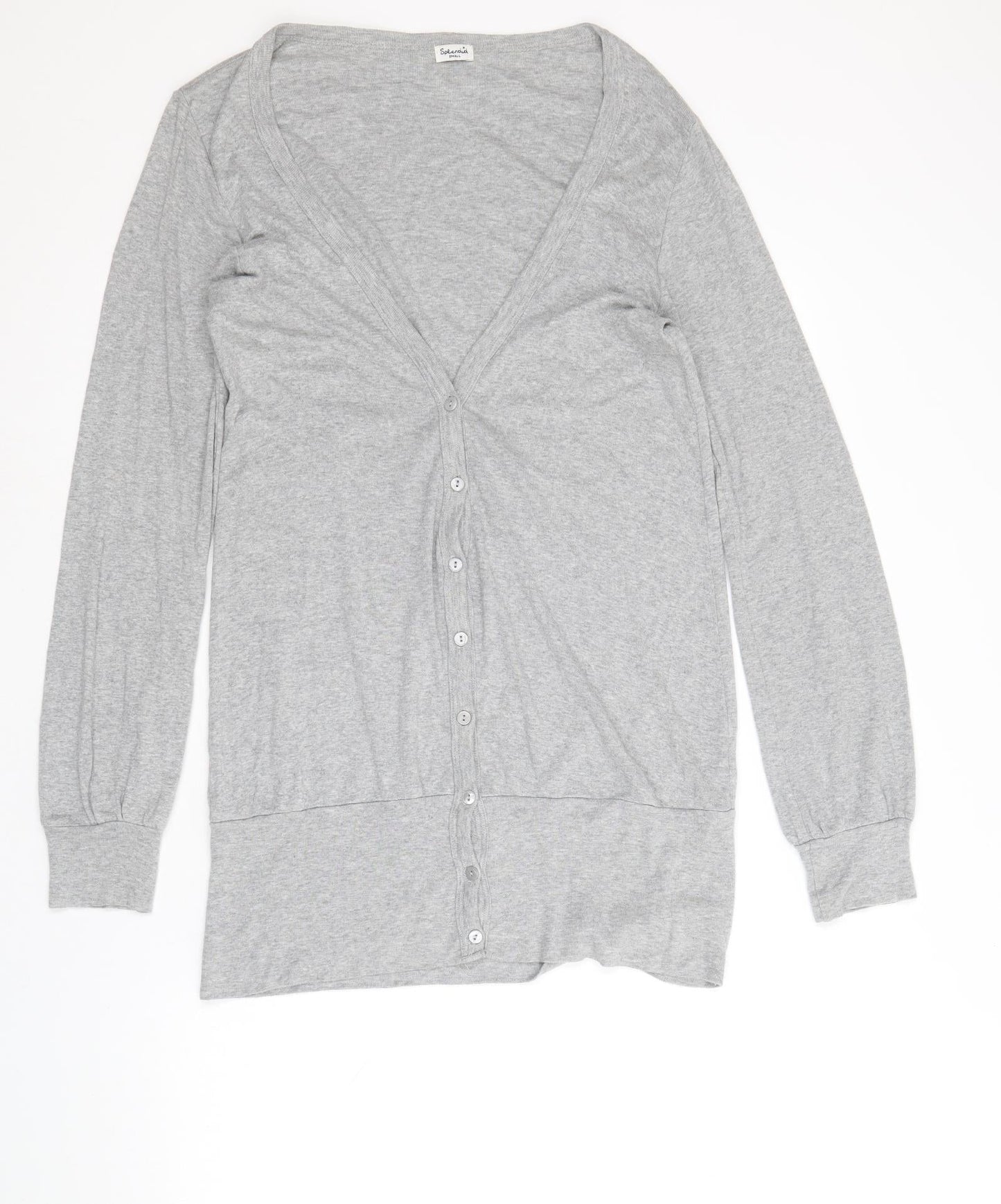 Splendid Womens Grey V-Neck Cotton Cardigan Jumper Size S