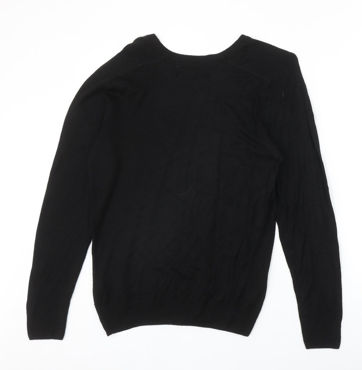 River Island Womens Black Round Neck Acrylic Pullover Jumper Size XS