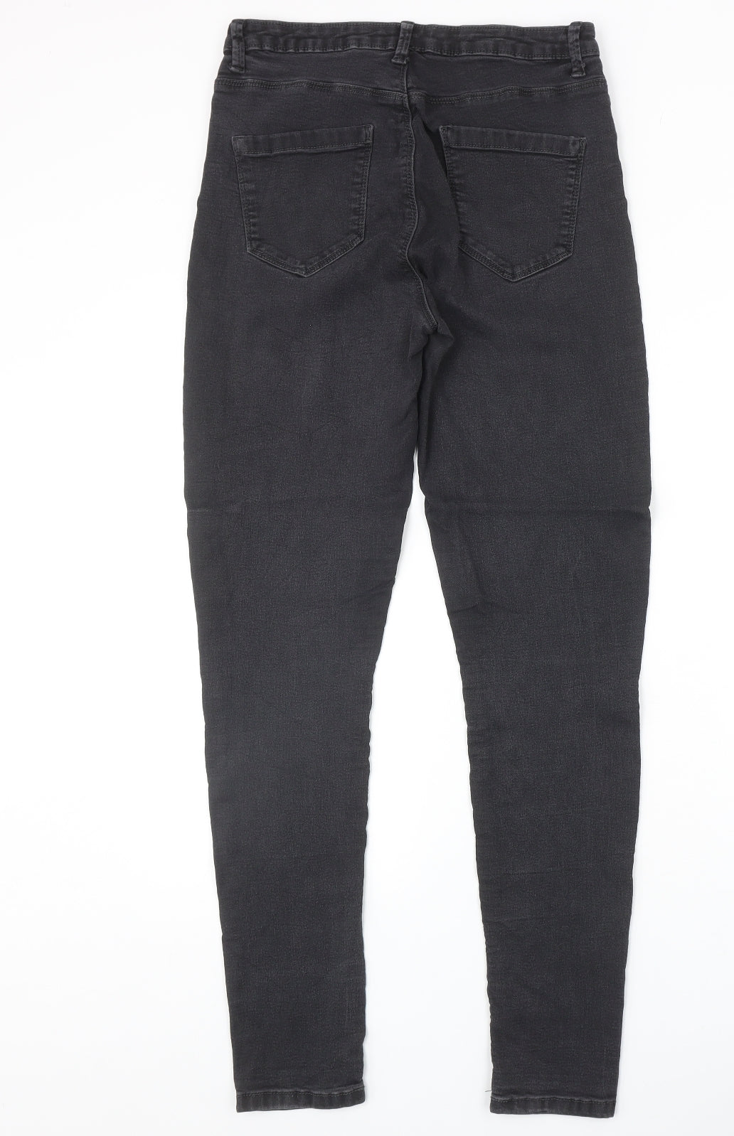 Preworn Womens Black Cotton Skinny Jeans Size 38 in Slim Zip