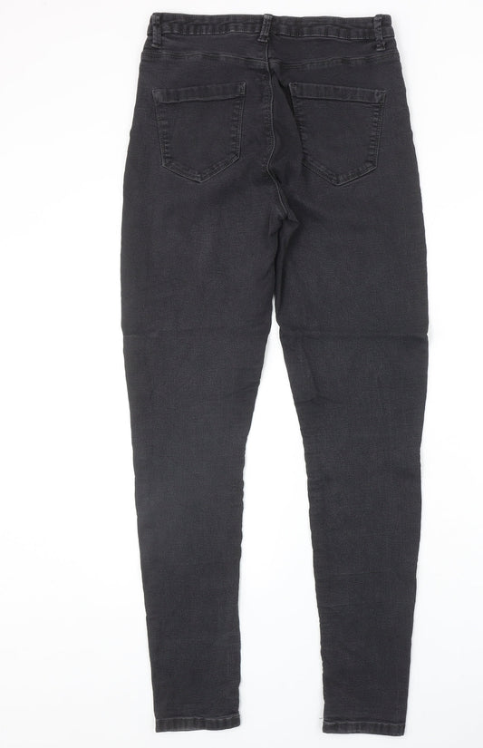 Preworn Womens Black Cotton Skinny Jeans Size 38 in Slim Zip