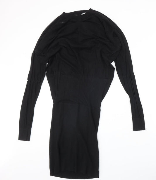 ASOS Womens Black Polyester Bodycon Size 10 Round Neck Pullover
