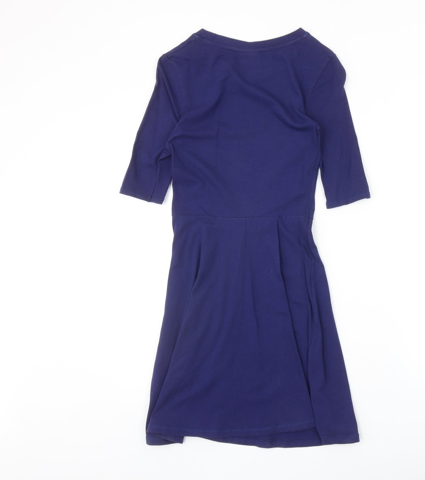 Topshop Womens Blue Cotton A-Line Size 6 Round Neck Pullover