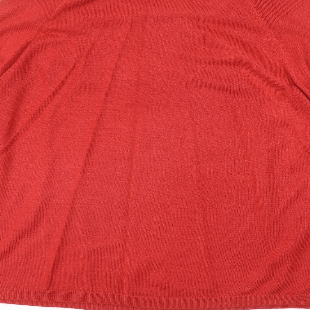 Marks and Spencer Womens Red Round Neck Acrylic Pullover Jumper Size 18