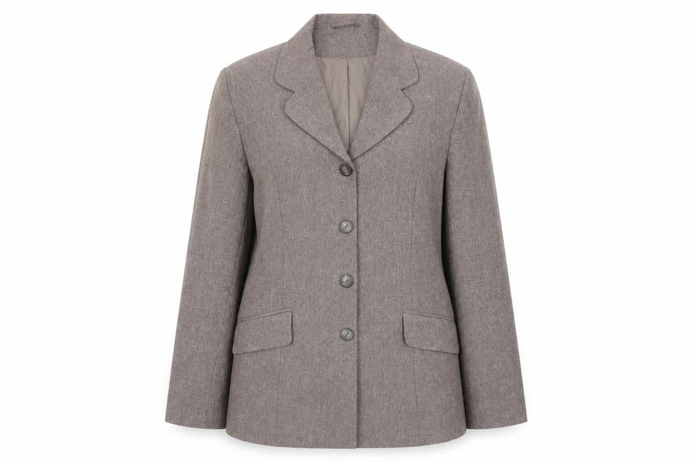 Essentials Womens Beige Polyester Jacket Suit Jacket Size 16