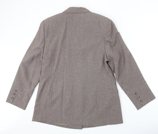Essentials Womens Beige Polyester Jacket Suit Jacket Size 16