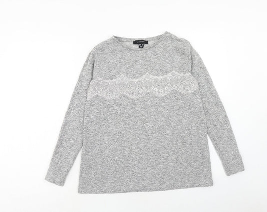Atmoshere Womens Grey Round Neck Polyester Pullover Jumper Size 10